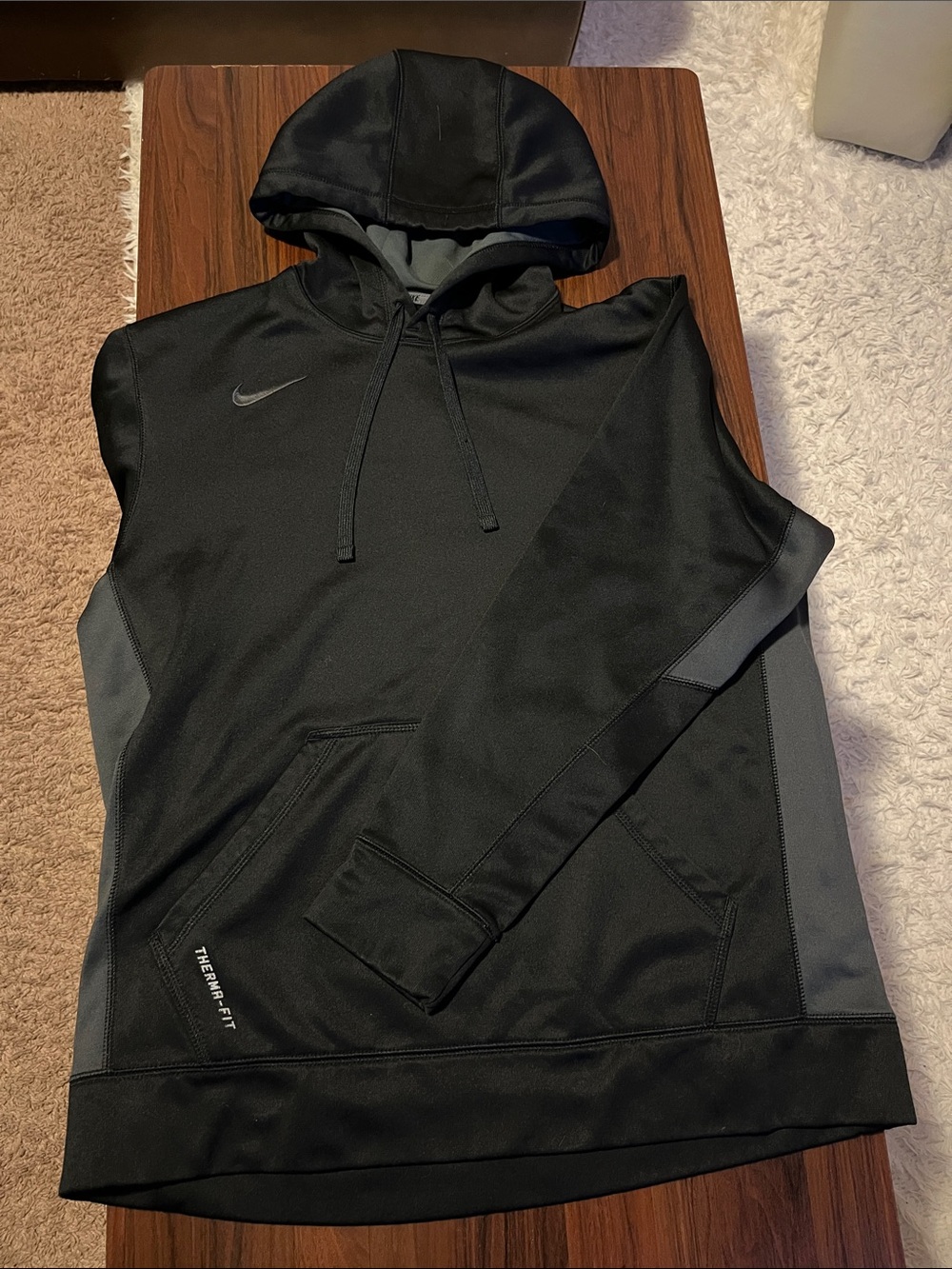 Nike Black and Gray Therma-FIT Hoodie Pullover